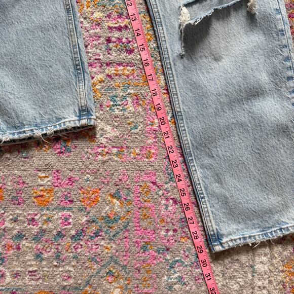 Abercrombie & Fitch Curve Love The Dad High Rise Blue Jeans Women's 26/ 2 Reg - Picture 6 of 12